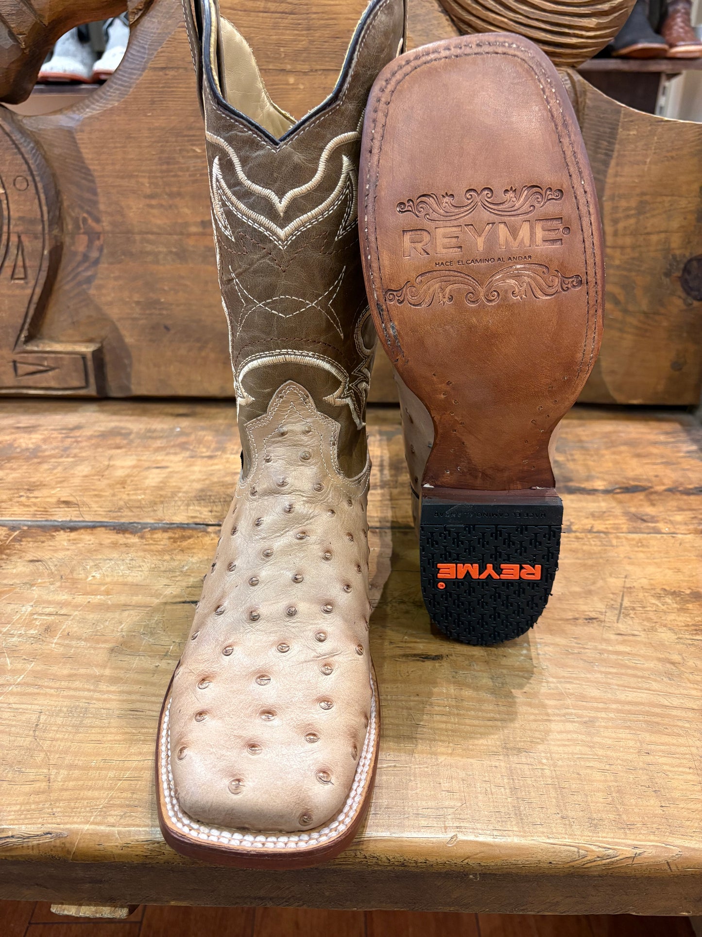 Reyme Boot: Ostrich Orix Square Toe Boot