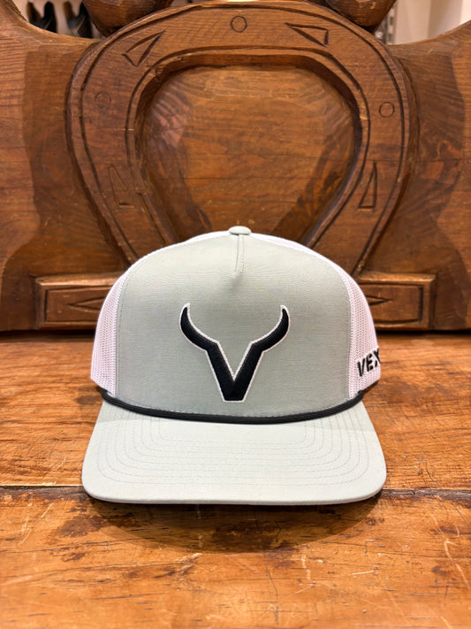 Vexil Cap - Black Logo- Light Gray/White Mesh