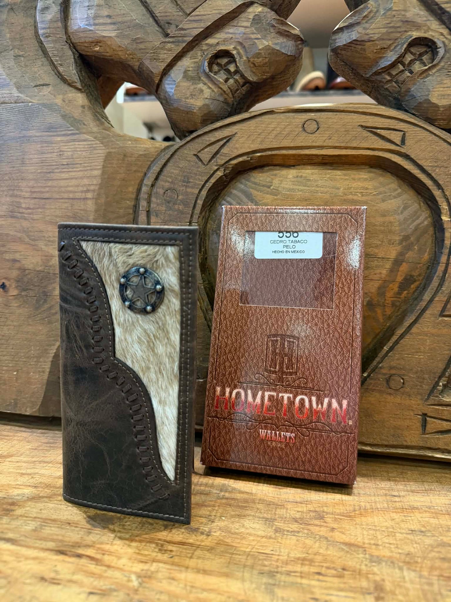 Hometown brown cowhide wallet
