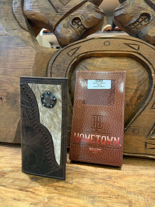 Hometown brown cowhide wallet