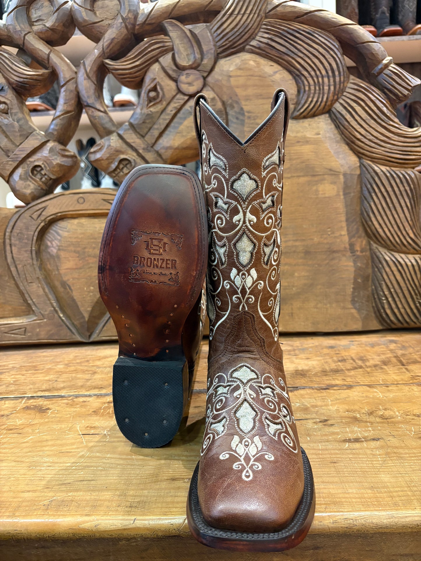 Bronzer Boot: Carter Tabaco Leather square Toe Boot