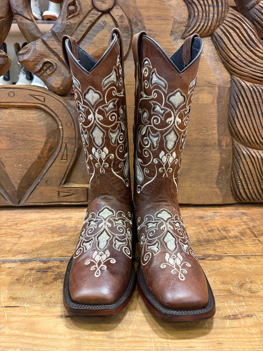 Bronzer Boot: Carter Tabaco Leather square Toe Boot
