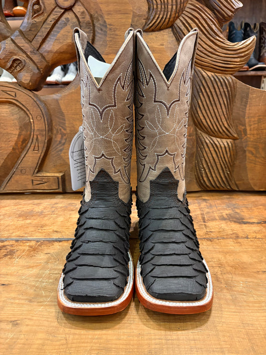 Caval Boot: Brown Python Barza Cafe Square Toe Boot