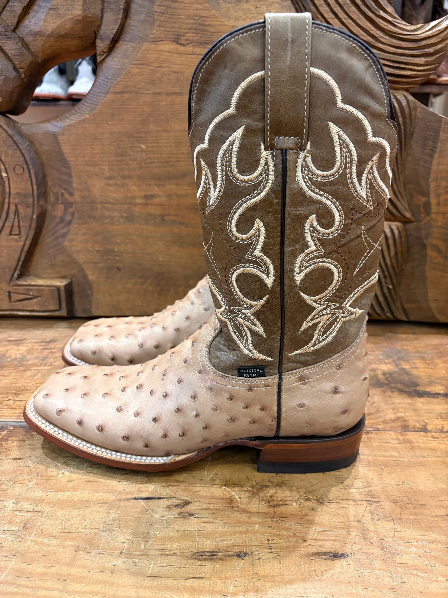 Reyme Boot: Ostrich Orix Square Toe Boot