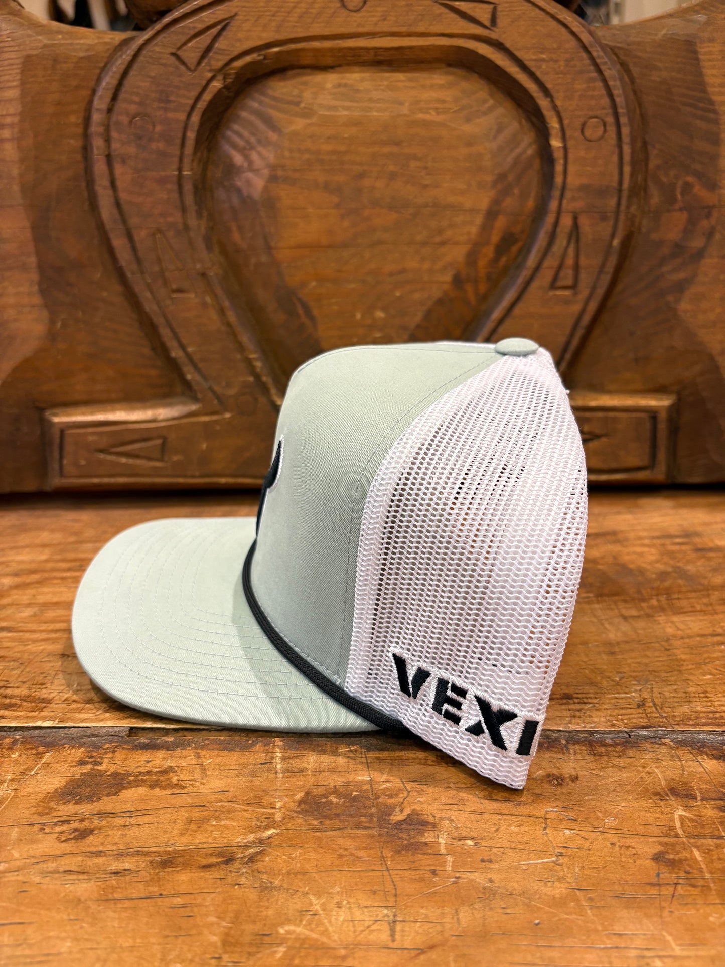 Vexil Cap - Black Logo- Light Gray/White Mesh