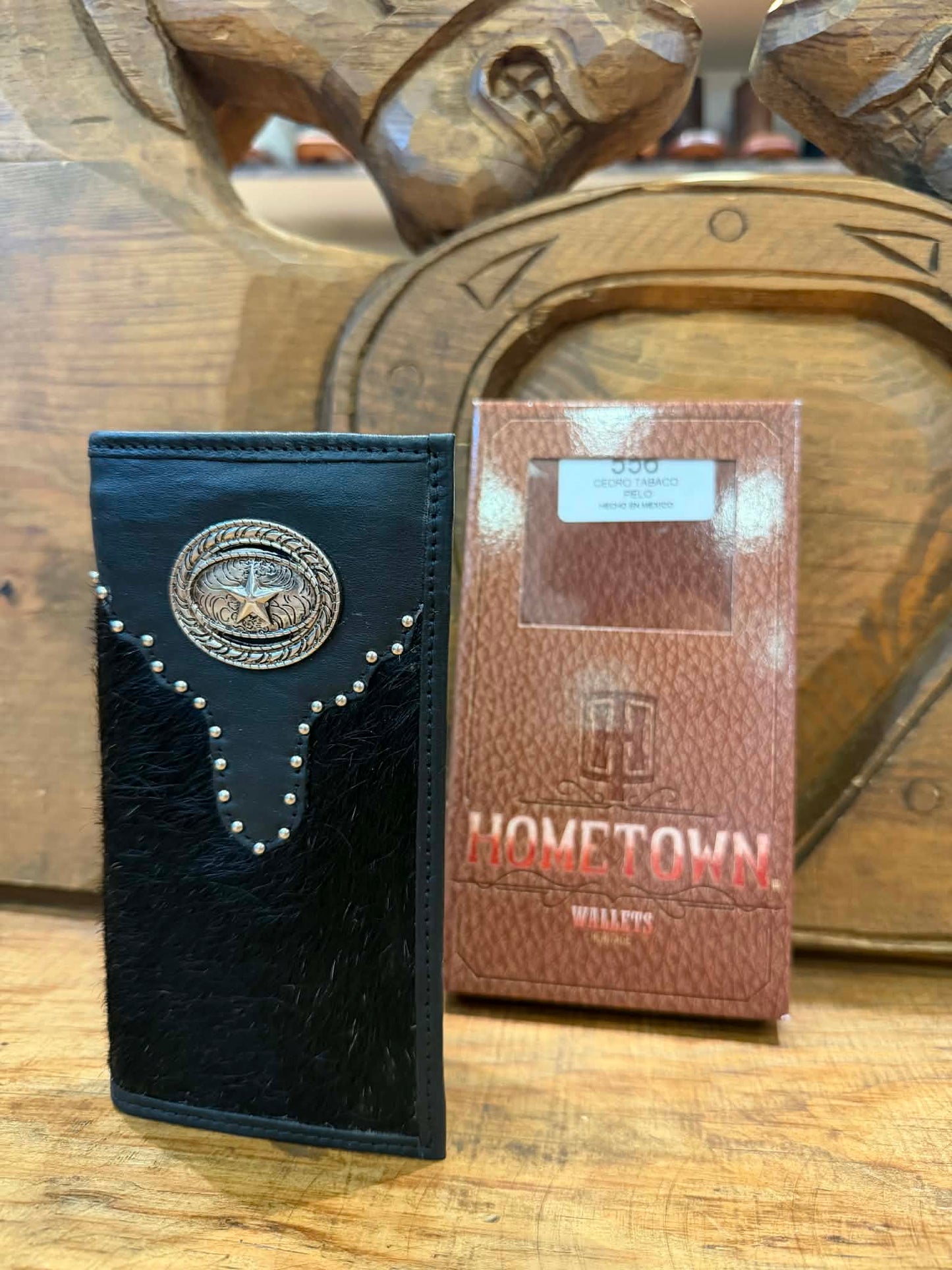 Hometown black cowhide wallet