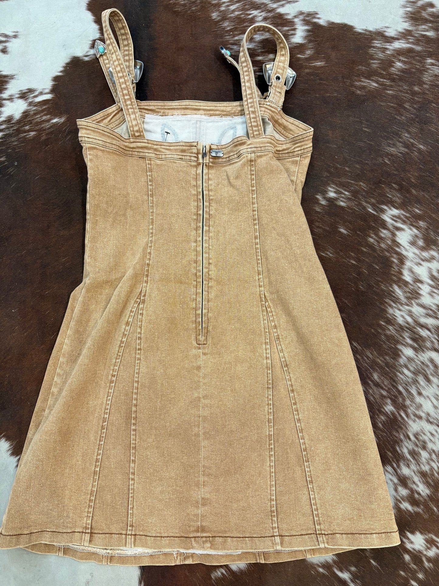 Women's Western Boot stitching pattern Buckle Demin Dress