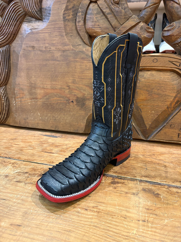 Python Red and Black Boots