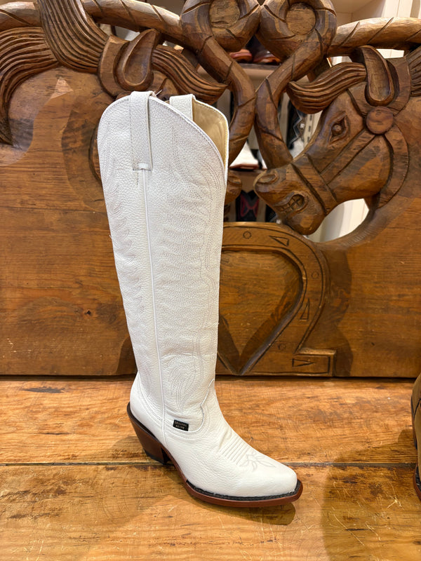 White Knee High Boots